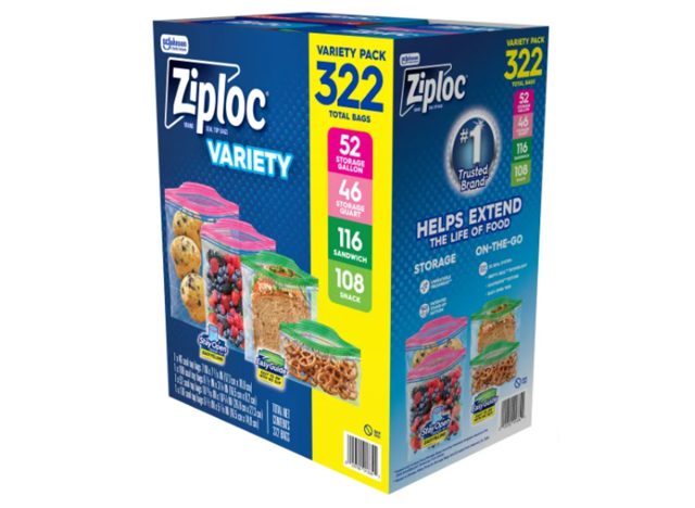 Ziploc Seal Top Bag, Plainty Pack, 322-Count