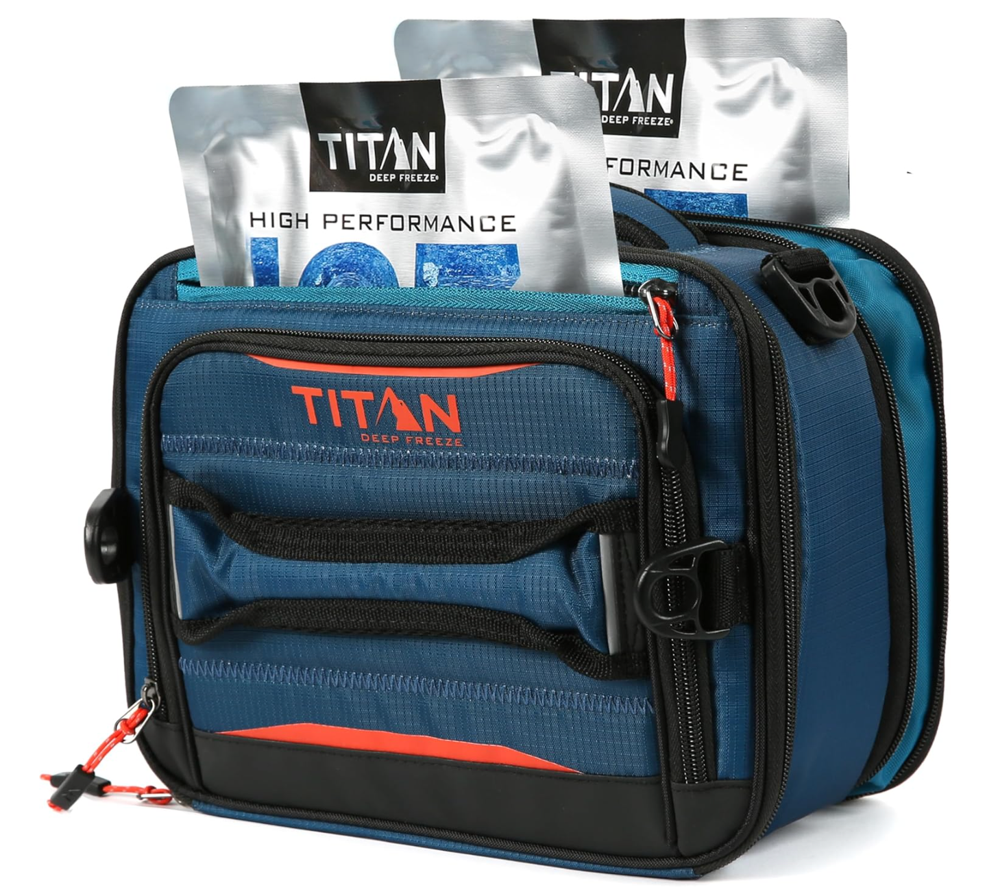 Arctic Zone Titan Deep Freeze Lunch Bag με δύο πακέτα πάγου που κολλάει την κορυφή, το μισό εισάγεται στους τοίχους