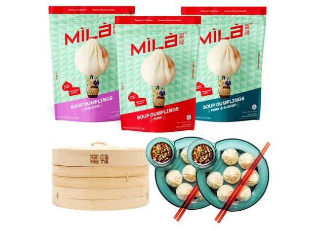Mila Starter Pack Xiao Long Bao Soup Dumplings - 3 σακούλες, 1 μπαμπού ατμόπλοιο, 2 κύπελλα εμβάπτισης