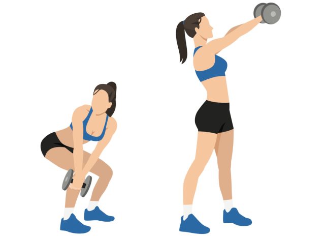Απεικόνιση άσκησης ελικόπτερο Dumbbell Wood