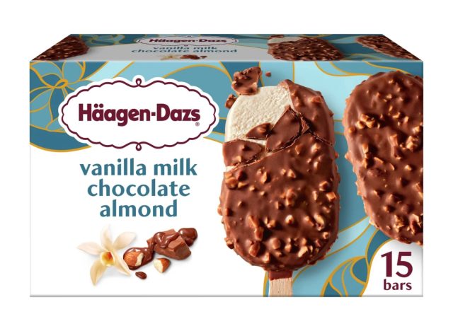 Κουτί των Häagen-dazs βανίλια γάλα σοκολάτας αμυγδάλου