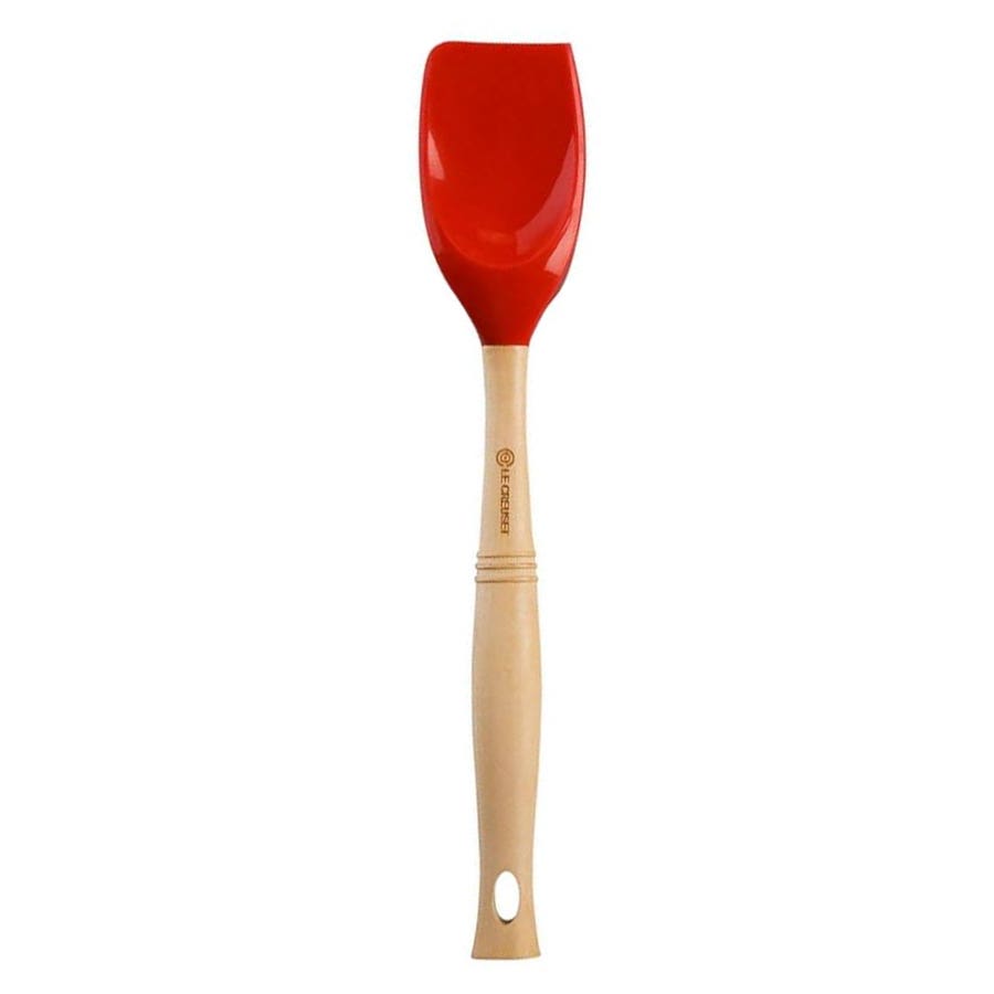 Le Creuset Silicone Spatula Spoon με ξύλινη λαβή και κόκκινο κεφάλι